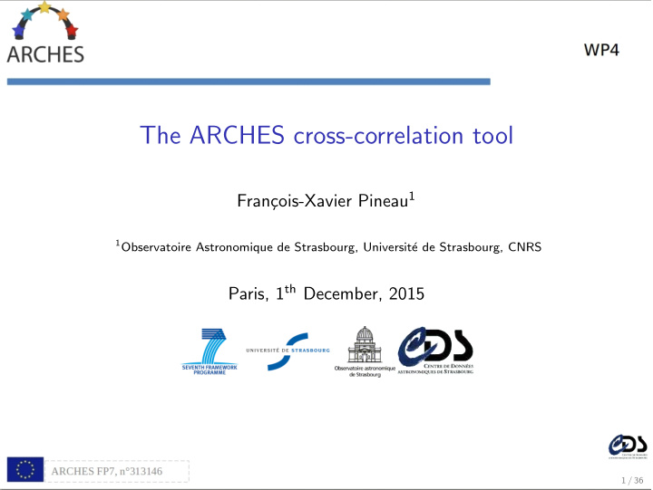 the arches cross correlation tool