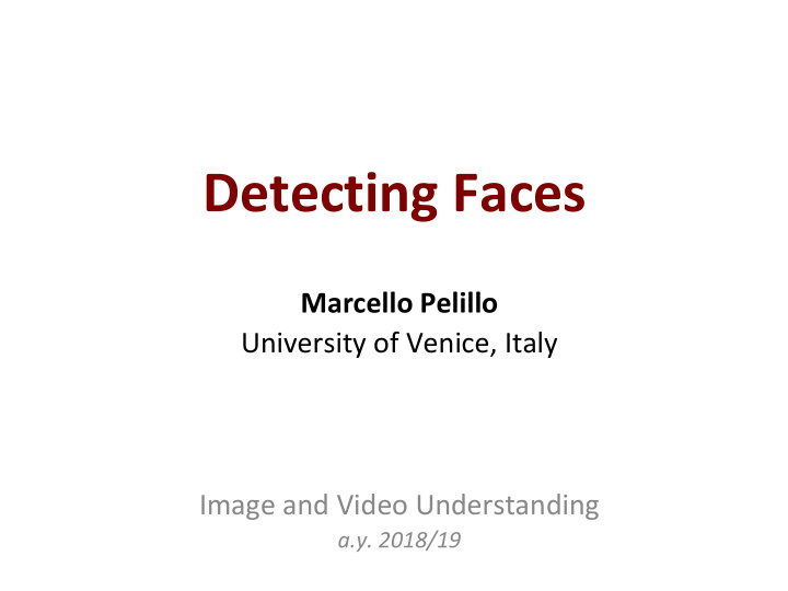 detecting faces