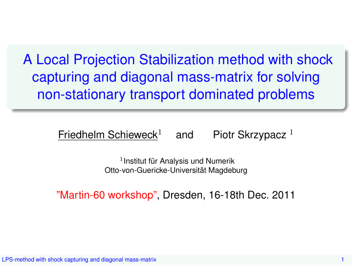a local projection stabilization method with shock