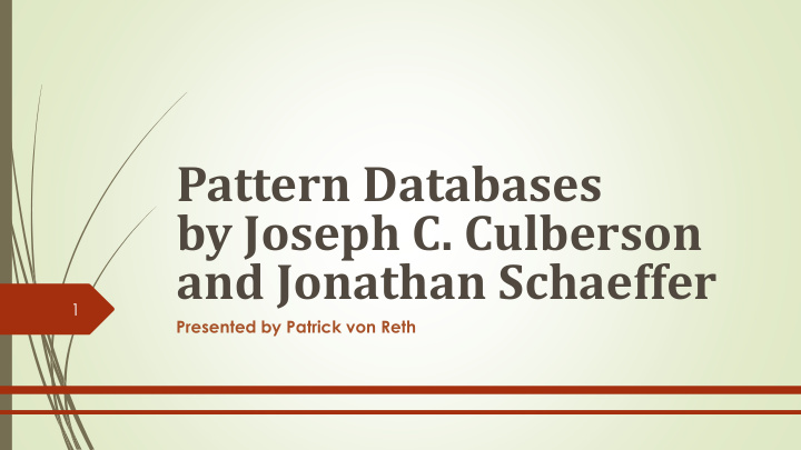 pattern databases