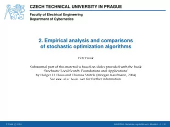 2. Empirical analysis and comparisons  of stochastic optimization algorithms  Petr Po  s  k