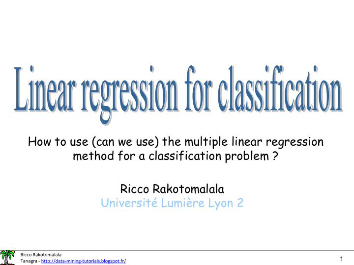 how to use can we use the multiple linear regression