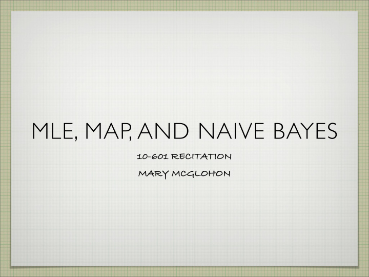 mle map and naive bayes