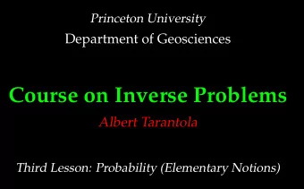 Course on Inverse Problems  Albert Tarantola  Third Lesson: Probability (Elementary Notions) Let u