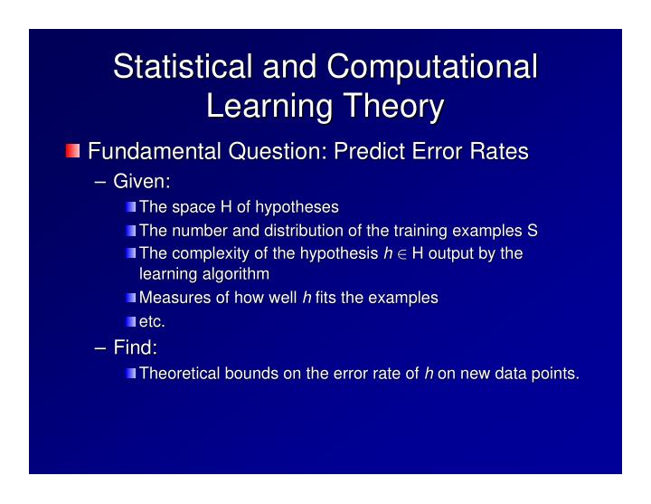 statistical and computational statistical and