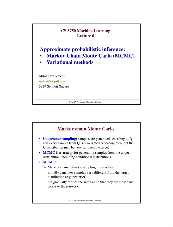 markov chain monte carlo mcmc