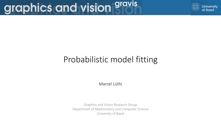 probabilistic model fitting