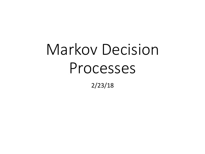 markov decision processes