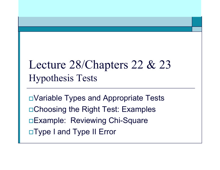 lecture 28 chapters 22 23