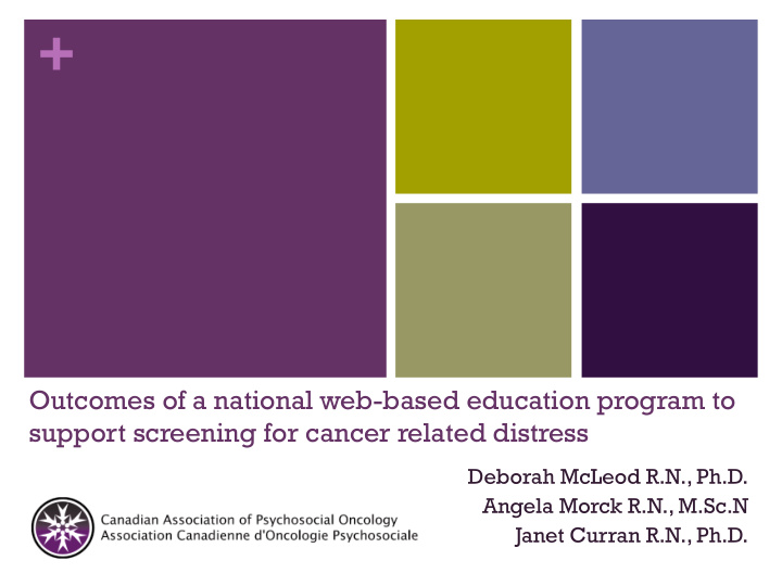 outcomes of a national web based education program to