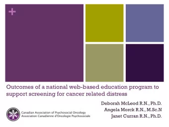 +  Outcomes of a national web-based education program to  support screening for cancer related