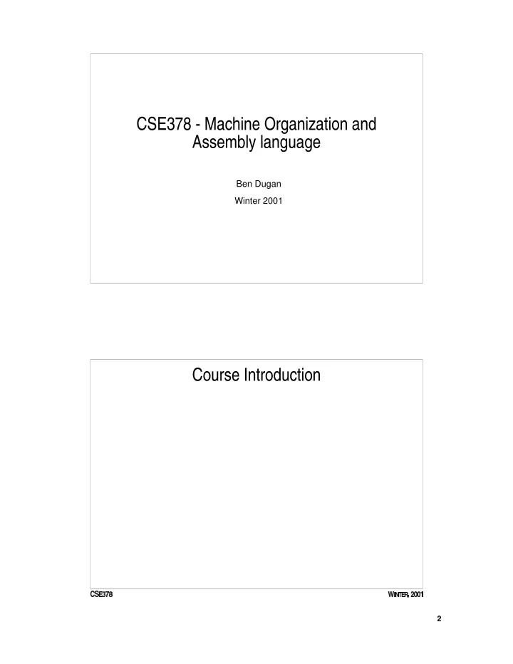 ben dugan winter 2001 hardware software interface