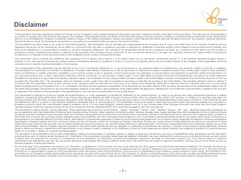 Disclaimer  This presentation has been prepared by Venture Life Group plc (the Company) and