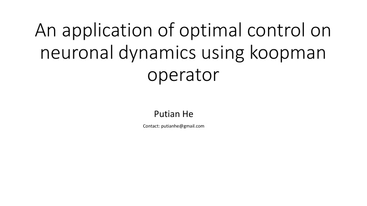 an application of optimal control on