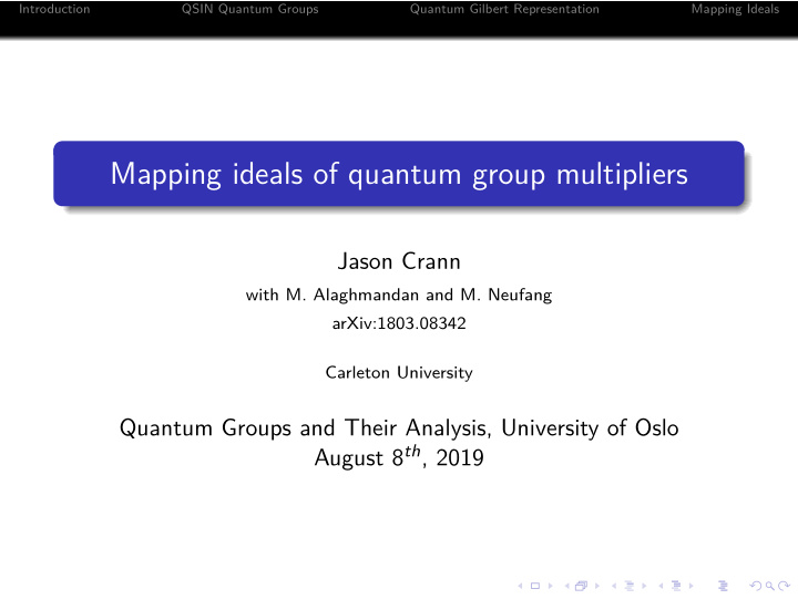 mapping ideals of quantum group multipliers