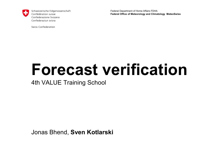 forecast verification