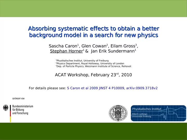 absorbing systematic effects to obtain a better absorbing
