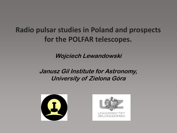 radio pulsar studies in poland and prospects for the