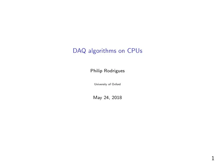 daq algorithms on cpus