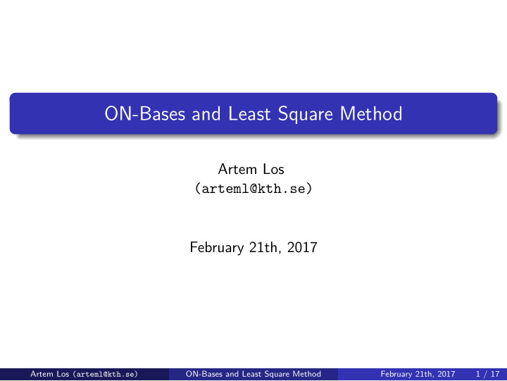 on bases and least square method