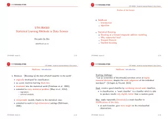 STK-IN4300  Statistical Learning Methods in Data Science  Statistical Boosting  Boosting as a