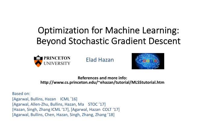 op optimization for machine learning g be beyon ond st