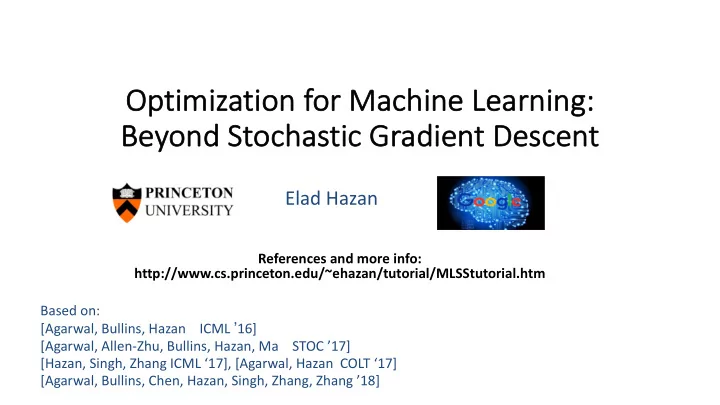 op optimization for machine learning g be beyon ond st