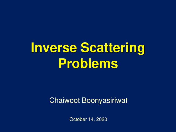 inverse scattering