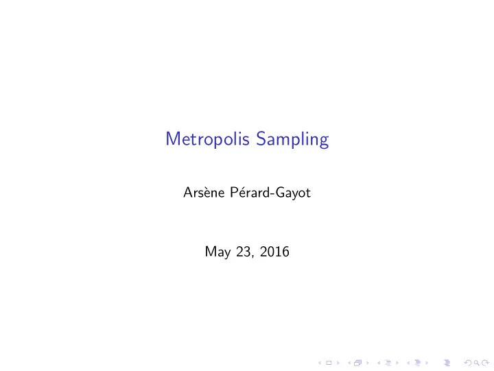 metropolis sampling
