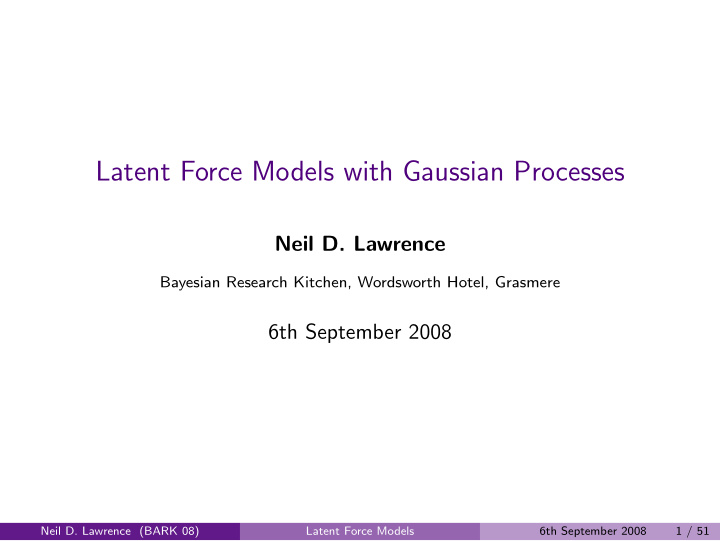 latent force models with gaussian processes