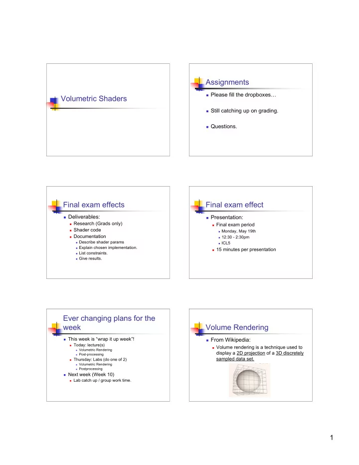 assignments
