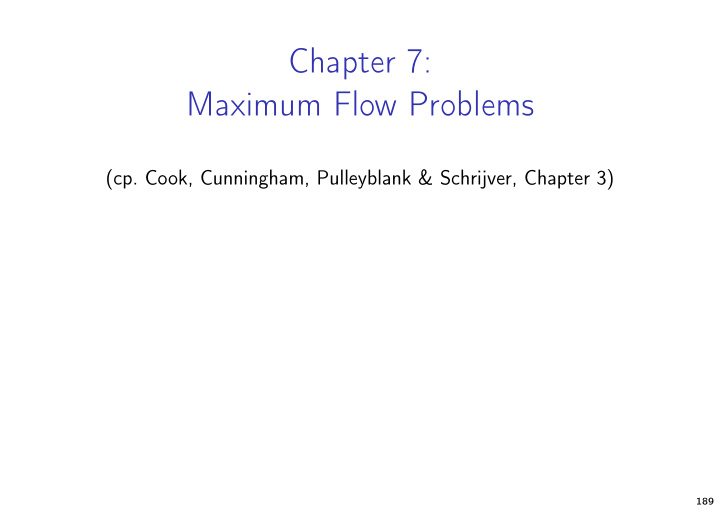 chapter 7 maximum flow problems
