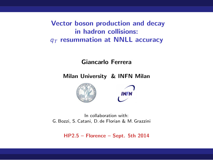 vector boson production and decay in hadron collisions q