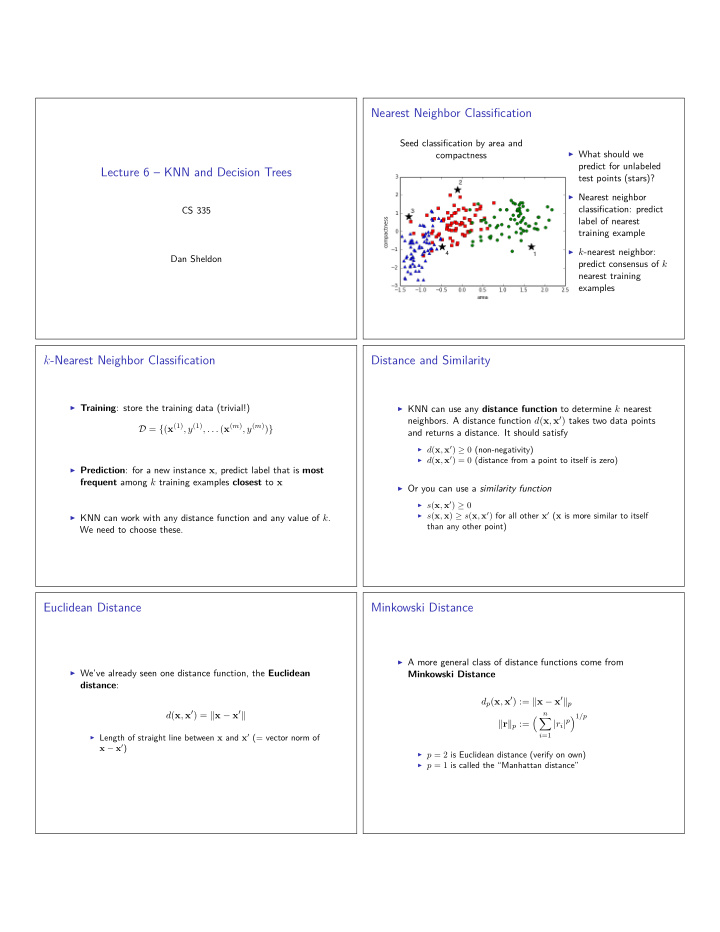 nearest neighbor classification