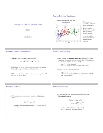 Nearest Neighbor Classification  Seed classification by area and  What should we  compactness