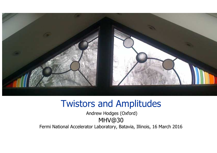 twistors and amplitudes