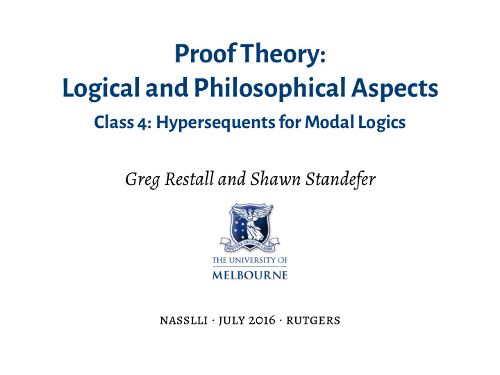 prooftheory logicaland philosophical aspects