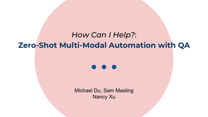 how can i help zero shot multi modal automation with qa