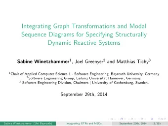 Integrating Graph Transformations and Modal  Sequence Diagrams for Specifying Structurally  Dynamic