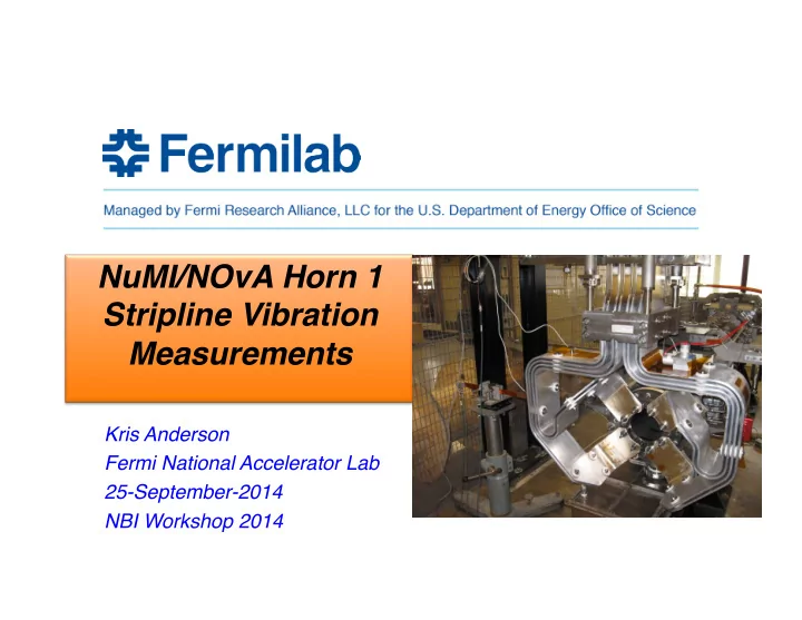 numi nova horn 1 stripline vibration measurements