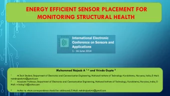 ENERGY EFFICIENT SENSOR PLACEMENT FOR  MONITORING STRUCTURAL HEALTH Mohammed Najeeb A 1, * and
