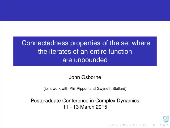connectedness properties of the set where the iterates of