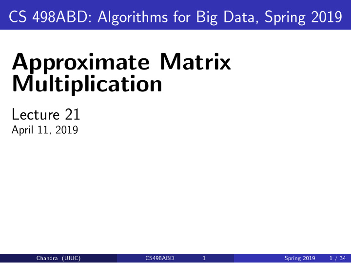 approximate matrix multiplication