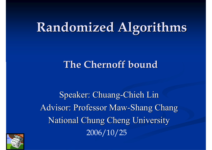 randomized algorithms randomized algorithms
