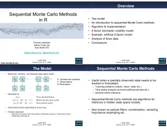 Sequential Monte Carlo Methods   Click to edit Master text styles   Click to edit Master text