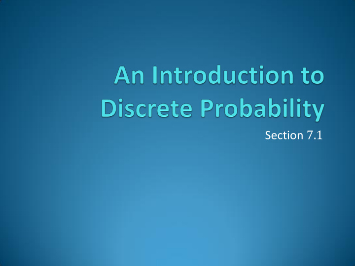 section 7 1 probability of an event