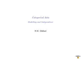 Categorical data  Modelling and Independence  R.W. Oldford  Eikosograms - Dependence/independence