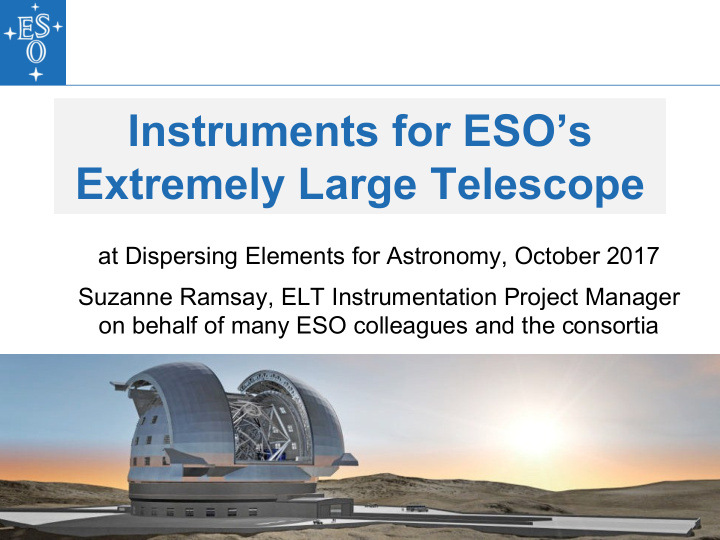 instruments for eso s