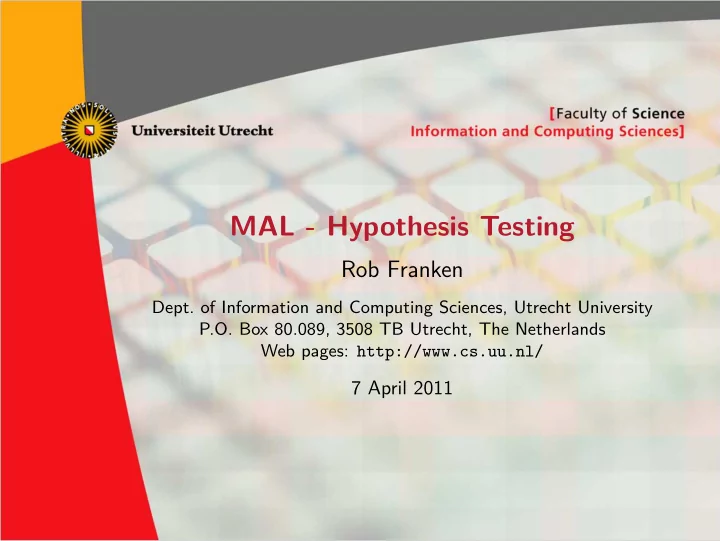 mal hypothesis testing