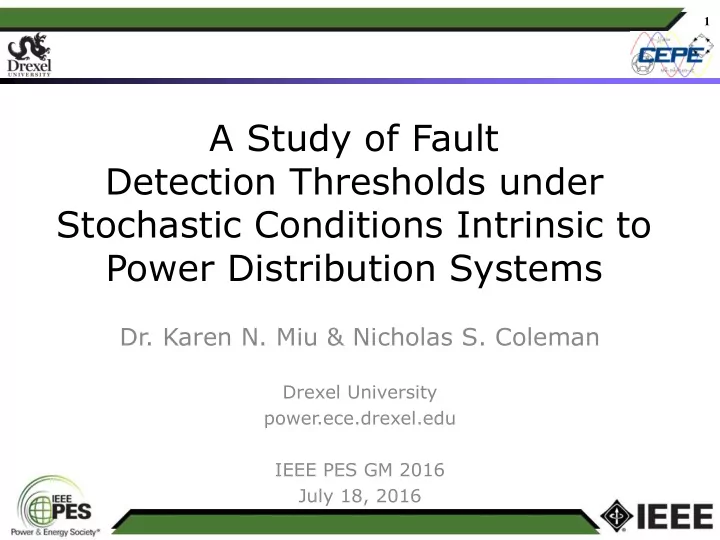 a study of fault detection thresholds under stochastic